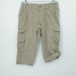 Kuhl Pants Womens 6 Khaki Tan Cargo Capri Outdoor Hiking Utility Roll Leg Pocket